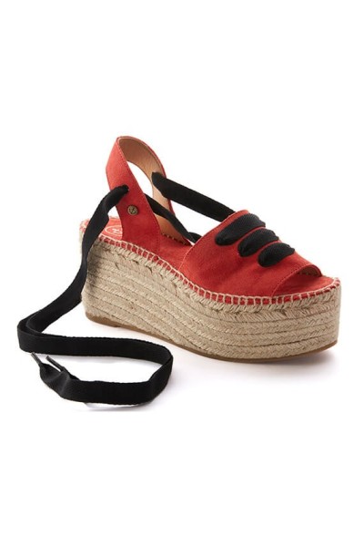 Zoe Coral | Red Espadrille Sandals