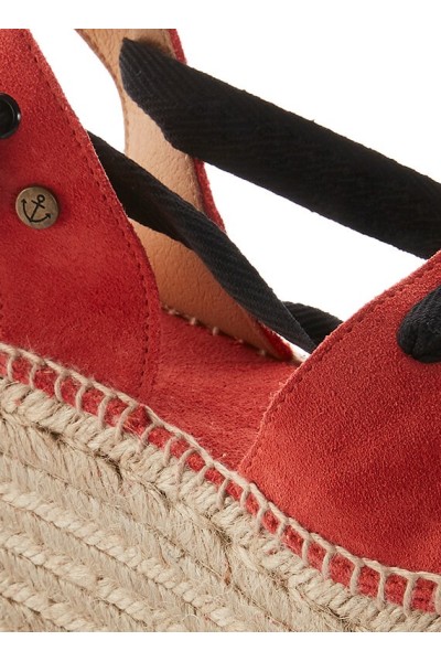 Zoe Coral | Red Espadrille Sandals