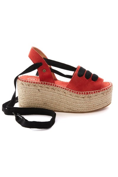 Zoe Coral | Red Espadrille Sandals