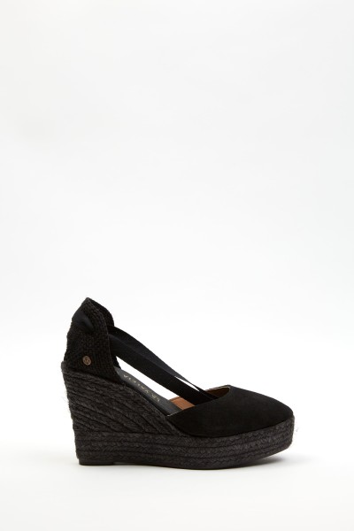 Charlene Negro | High Wedge Espadrilles