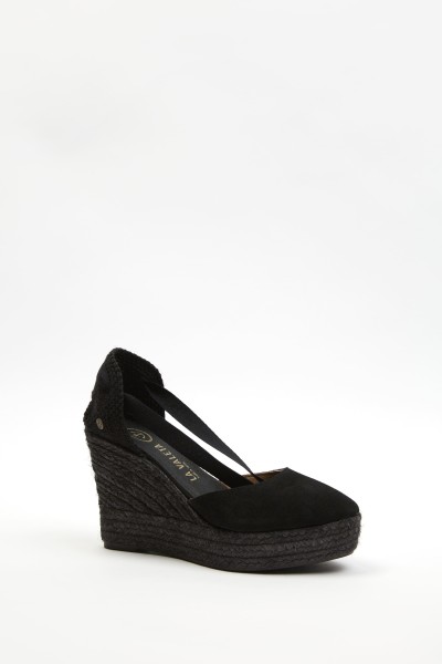 Charlene Negro | High Wedge Espadrilles