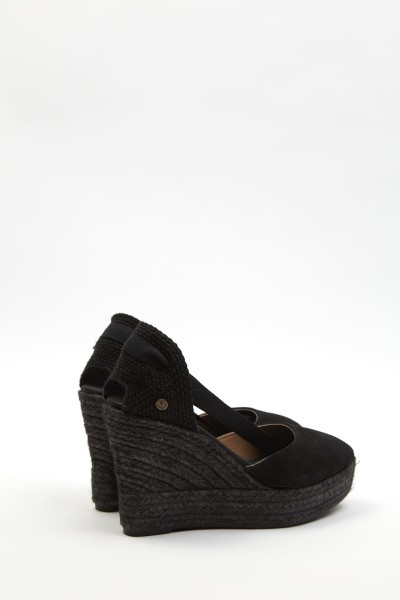 Charlene Negro | High Wedge Espadrilles