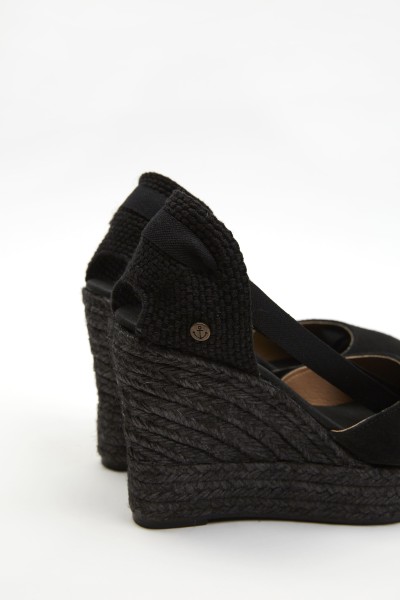 Charlene Negro | High Wedge Espadrilles