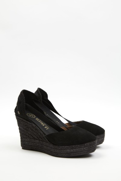 Charlene Negro | High Wedge Espadrilles