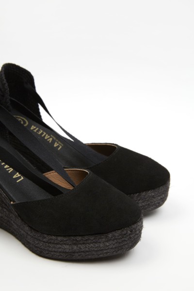 Charlene Negro | High Wedge Espadrilles