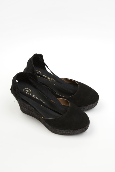 Charlene Negro | High Wedge Espadrilles