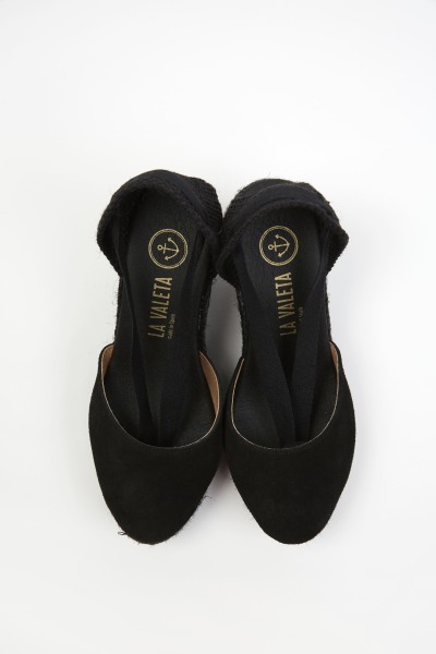 Charlene Negro | High Wedge Espadrilles