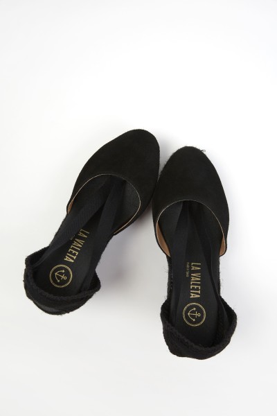 Charlene Negro | High Wedge Espadrilles