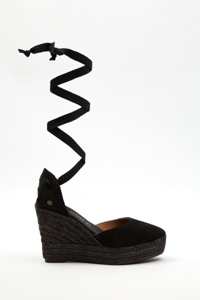 Charlene Negro | High Wedge Espadrilles