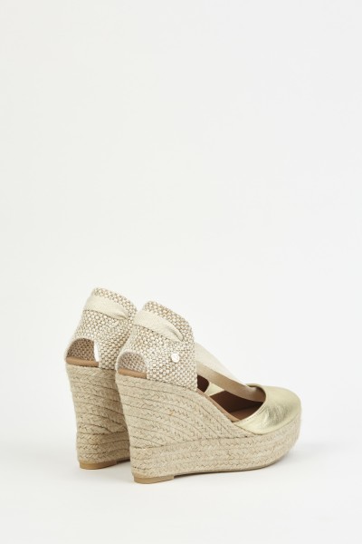 Charlene Oro | Gold Wedge Espadrilles