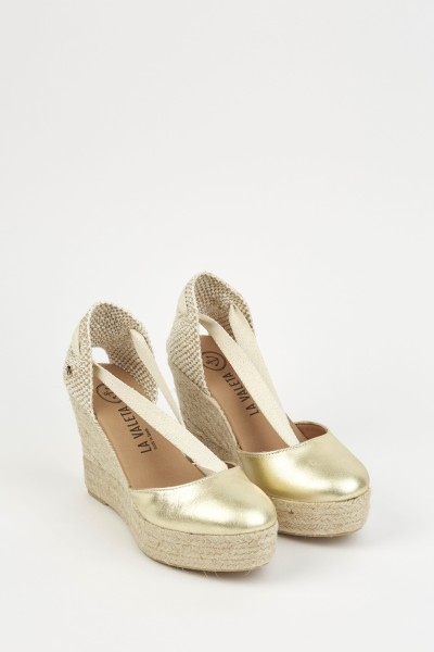 Charlene Oro | Gold Wedge Espadrilles