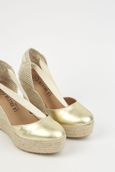 Charlene Oro | Gold Wedge Espadrilles