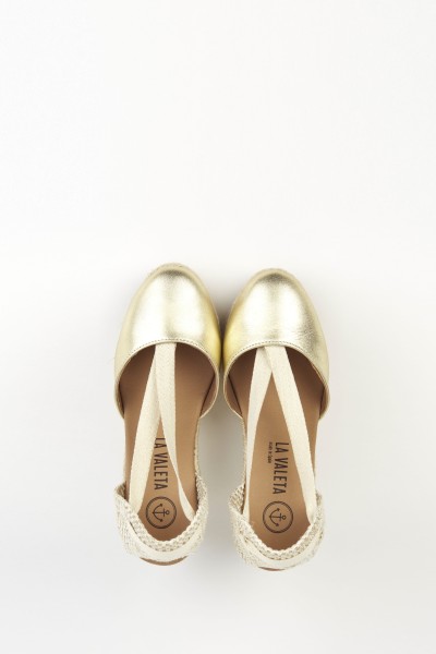 Charlene Oro | Gold Wedge Espadrilles