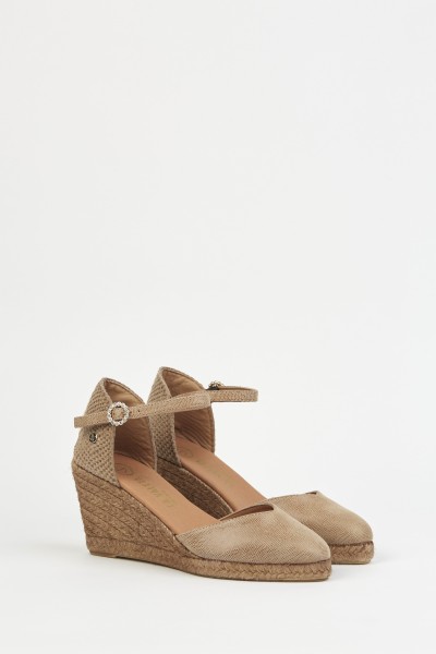 Leticia Taupe| Women's Espadrilles with Medium Wedge