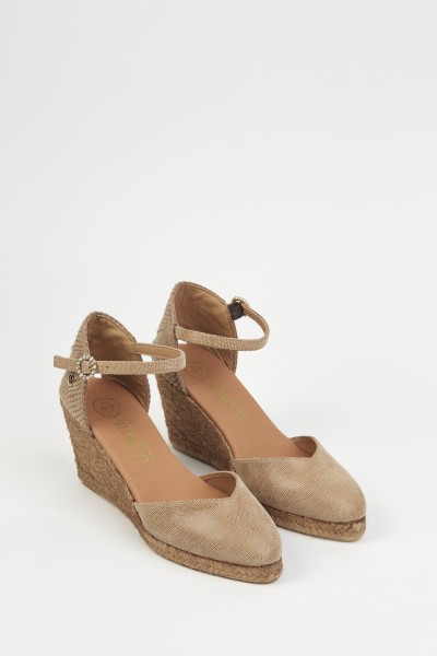 Leticia Taupe| Women's Espadrilles with Medium Wedge