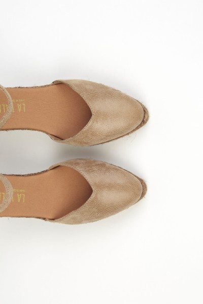 Leticia Taupe| Women's Espadrilles with Medium Wedge