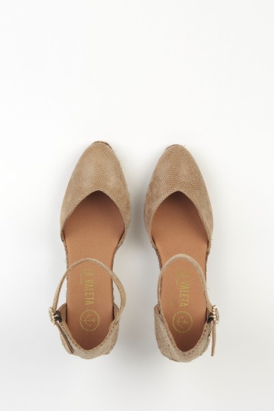 Leticia Taupe| Women's Espadrilles with Medium Wedge