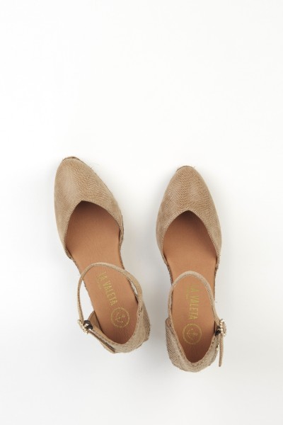 Leticia Taupe| Women's Espadrilles with Medium Wedge