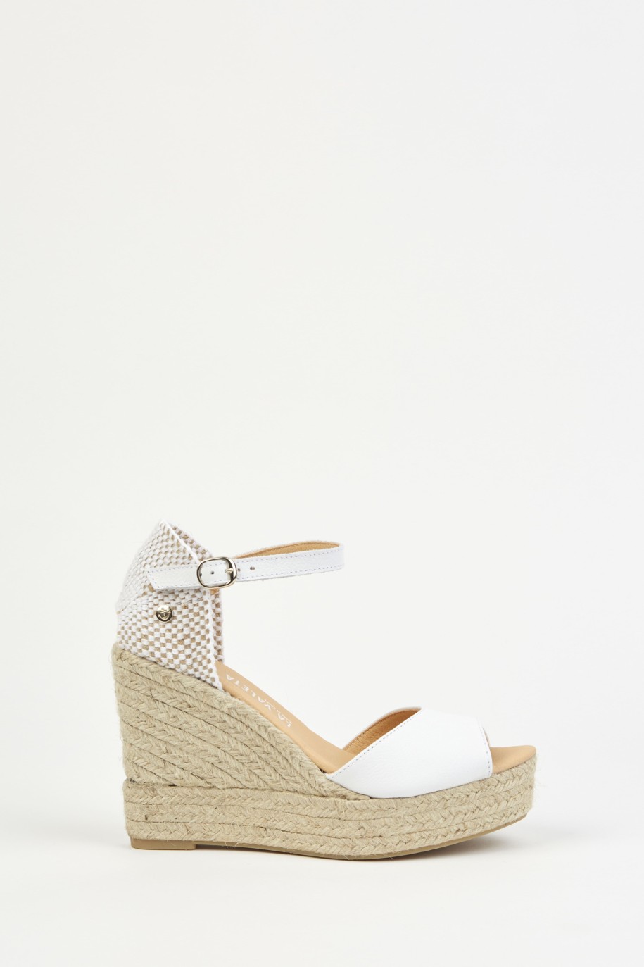 Charlene Peep Toe Blanco | White Espadrilles with Wedges