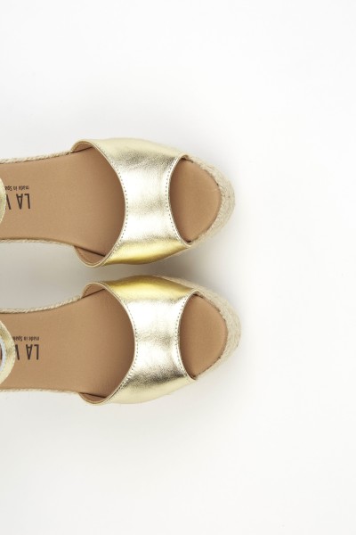 Charlene Peep Toe Oro | Gold Espadrilles For Women