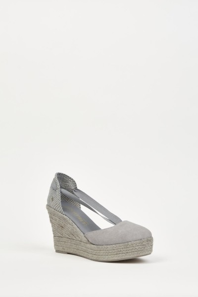 Charlene Gris | Grey Wedge Espadrilles