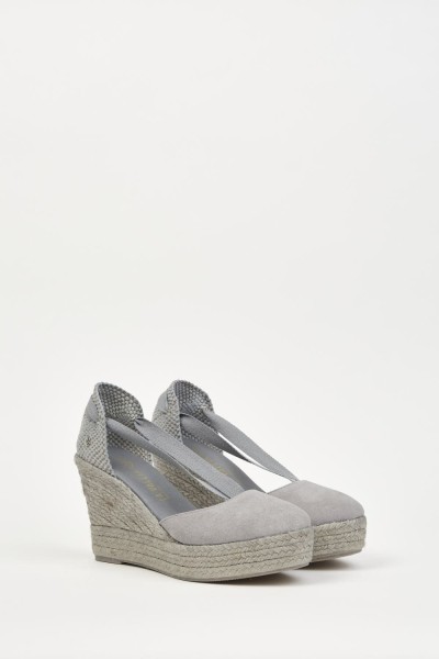 Charlene Gris | Grey Wedge Espadrilles