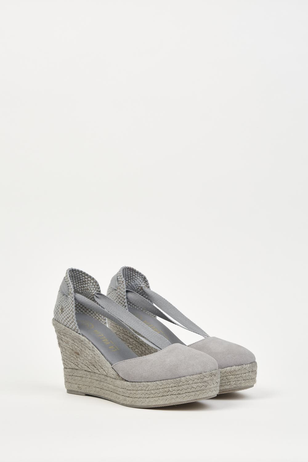 Grey Wedge Espadrilles Charlene Gris LA VALETA Free Shipping