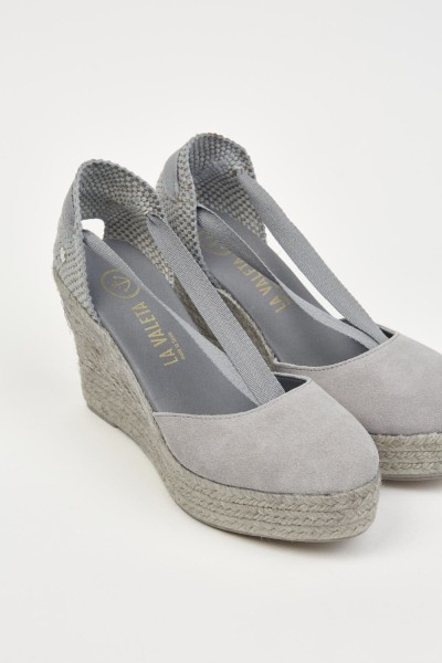 Charlene Gris | Grey Wedge Espadrilles