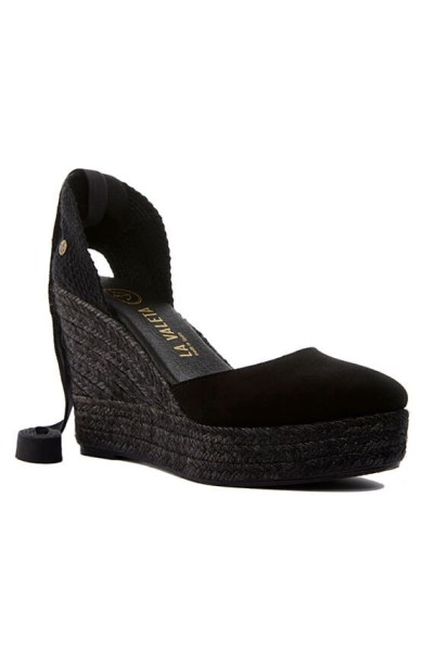 Charlene Negro | High Wedge Espadrilles