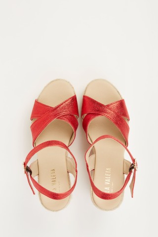 Carina Red | Red Wedge Sandals