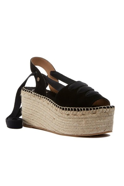 Zoe Negro | Black Platform Espadrille Sandals