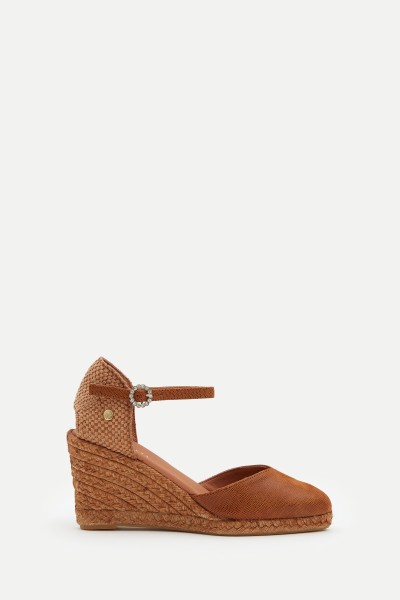 Leticia Caramelo | Leather Wedge Espadrilles