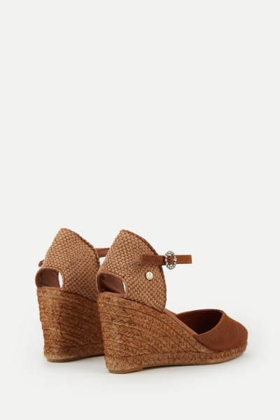 Leticia Caramelo | Leather Wedge Espadrilles