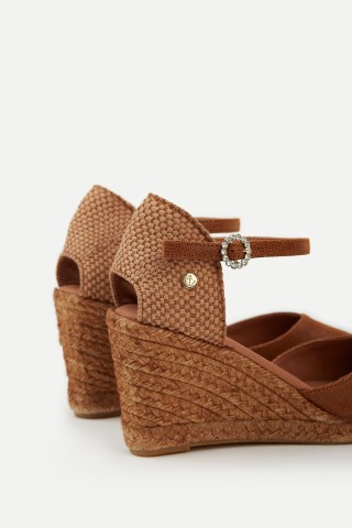 Leticia Caramelo | Leather Wedge Espadrilles