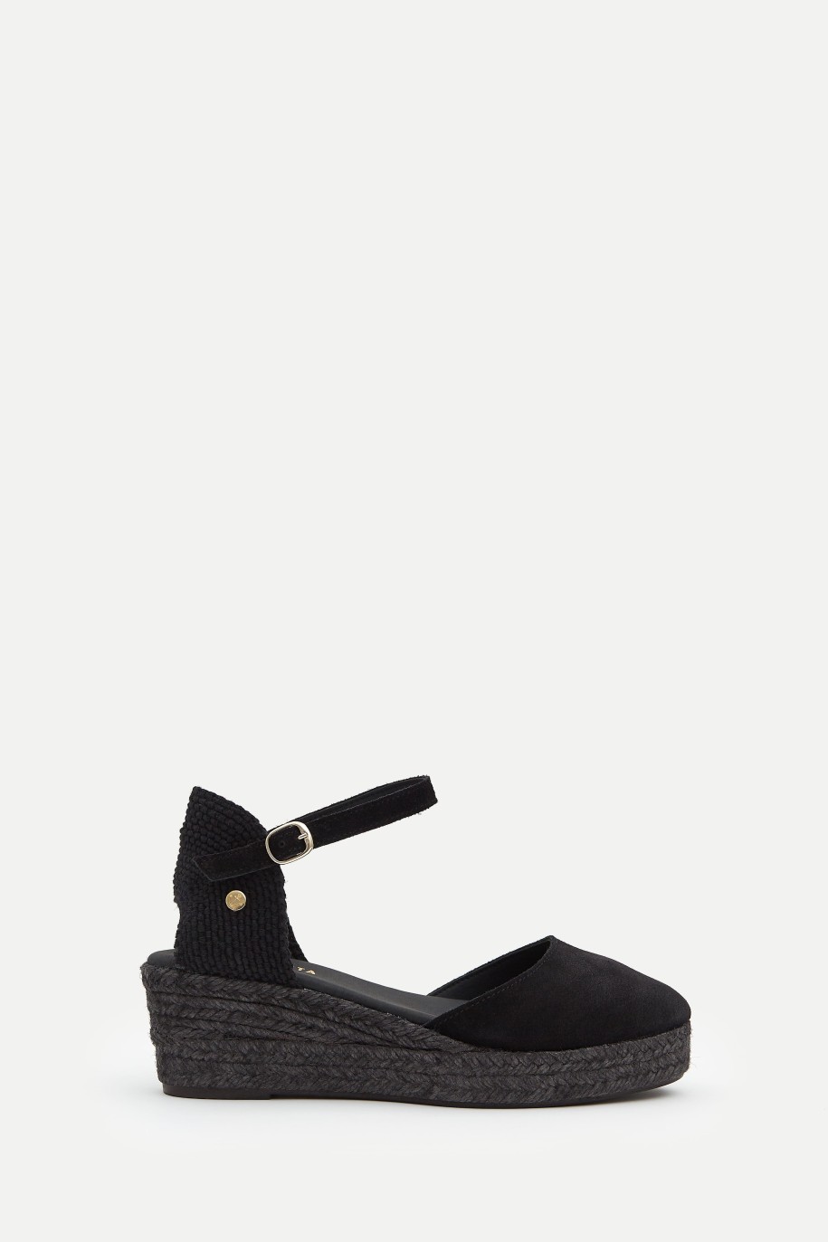 Dora Low | Black Espadrilles with Low Wedge