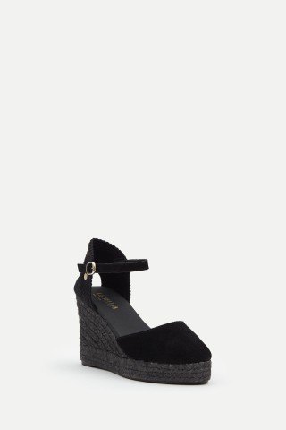 Dora | Women's Black Wedge Espadrilles