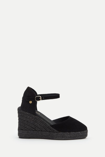 Dora | Women's Black Wedge Espadrilles