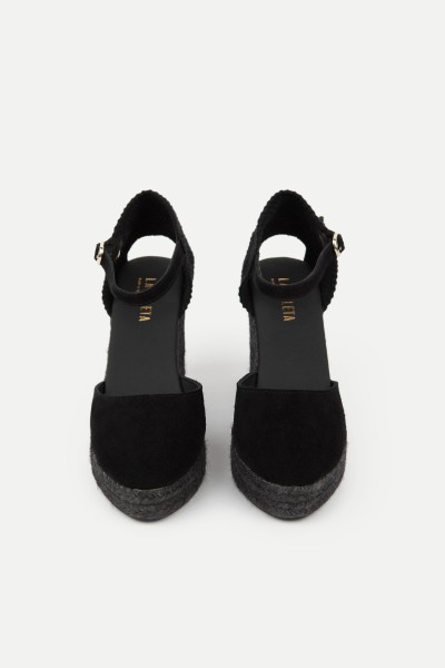 Dora | Women's Black Wedge Espadrilles