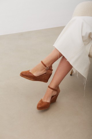 Leticia Caramelo | Leather Wedge Espadrilles