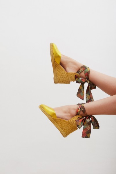 Ada Sol | Yellow Wedge Espadrilles